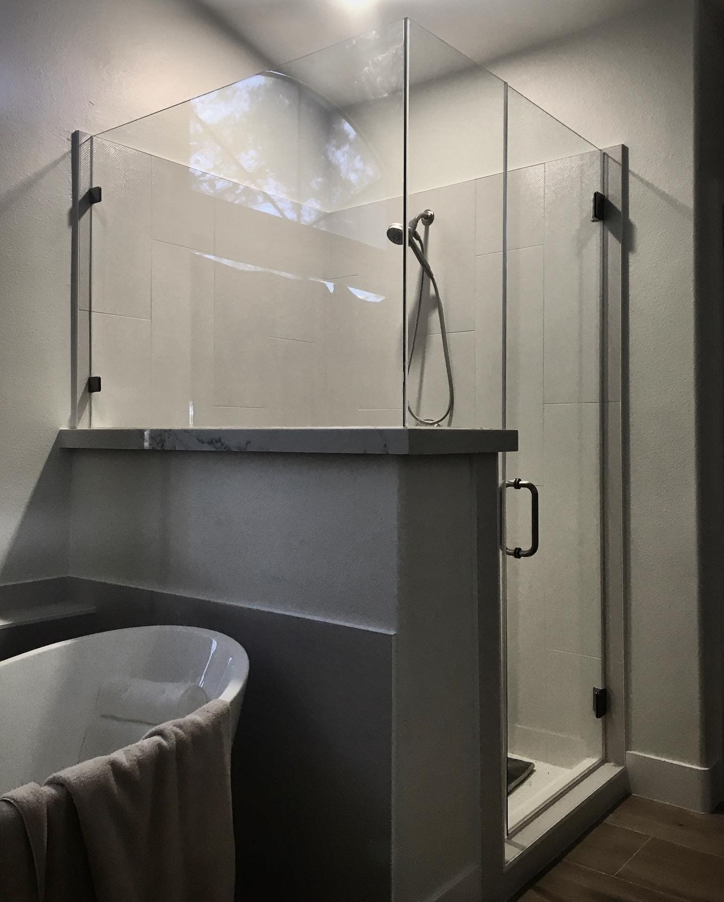 Beautiful bathroom with new shower doors - now affordable with financing